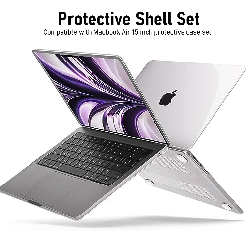 ZORBES® Laptop Cover Compatible with 15 Inch MacBook Air M4 A3241 M3 A3114 M2 A2941 2025 2024 2023 Release Hard Shell Case with Keyboard Screen Clear Plastic Protector 2 PCS ZORBES® Laptop Cover Compatible with 15 Inch MacBook Air M4 A3241 M3 A3114 M2 A2941 2025 2024 2023 Release Hard Shell Case with Keyboard Screen Clear Plastic Protector 2 PCS